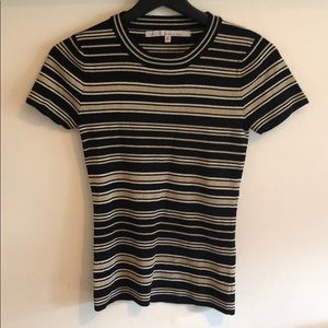 Rachel Roy Lurex stripe retro knit top